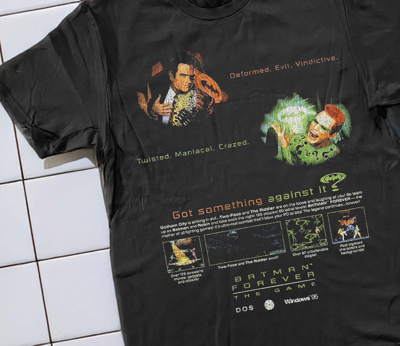 95 Batman Forever The Video Game Washed Black T-Shirt
