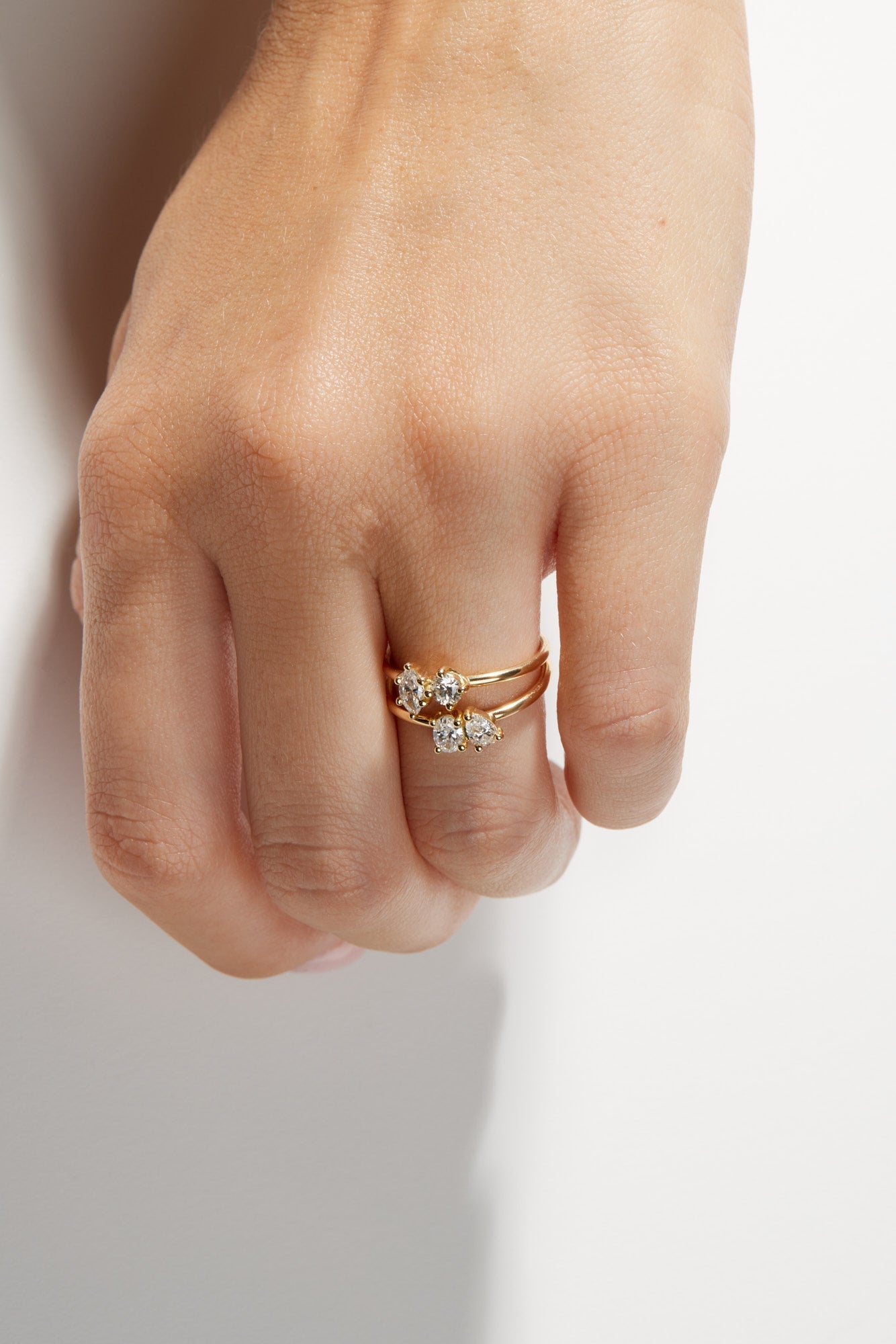 Marquise and Round Diamond Toi Et Moi Ring | 18K White Gold