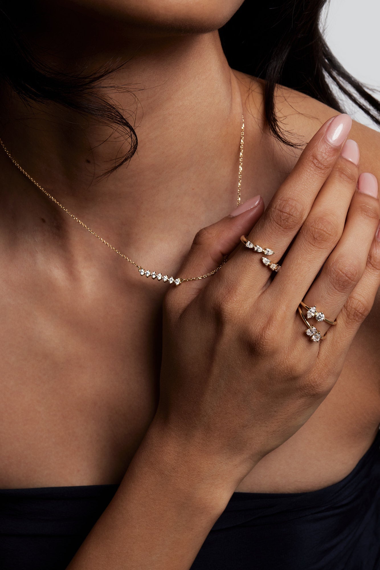 Marquise and Round Diamond Toi Et Moi Ring | 18K White Gold