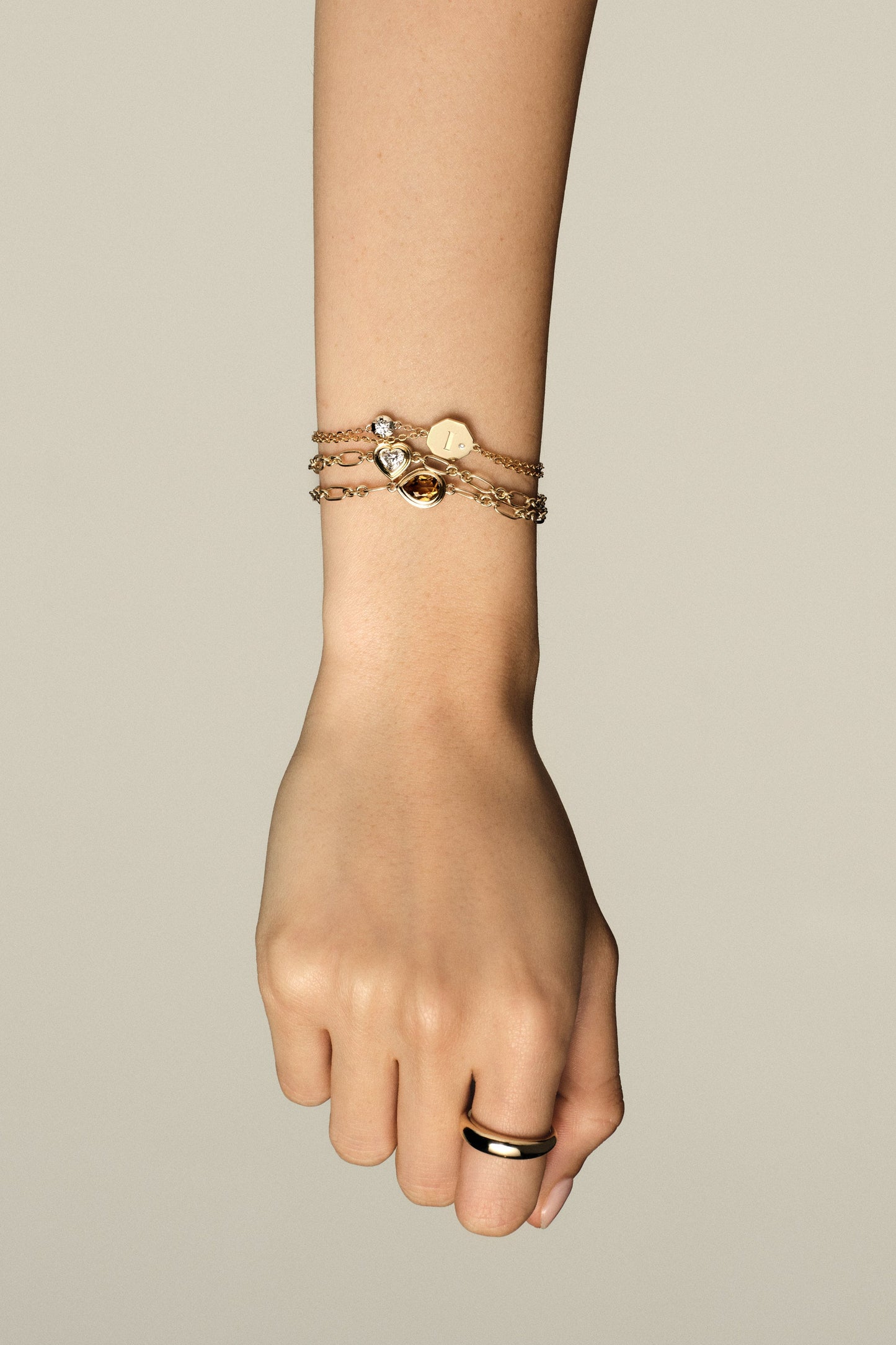 Roma Heart Diamond Bracelet | 18K Yellow Gold