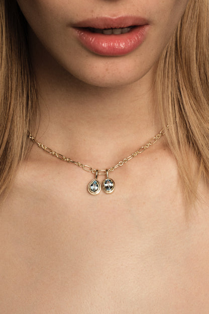 Roma Oval Gemstone Pendant | Yellow Gold