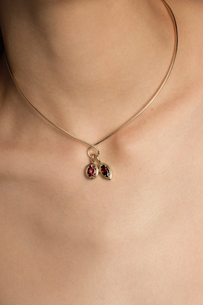 Roma Oval Gemstone Pendant | White Gold