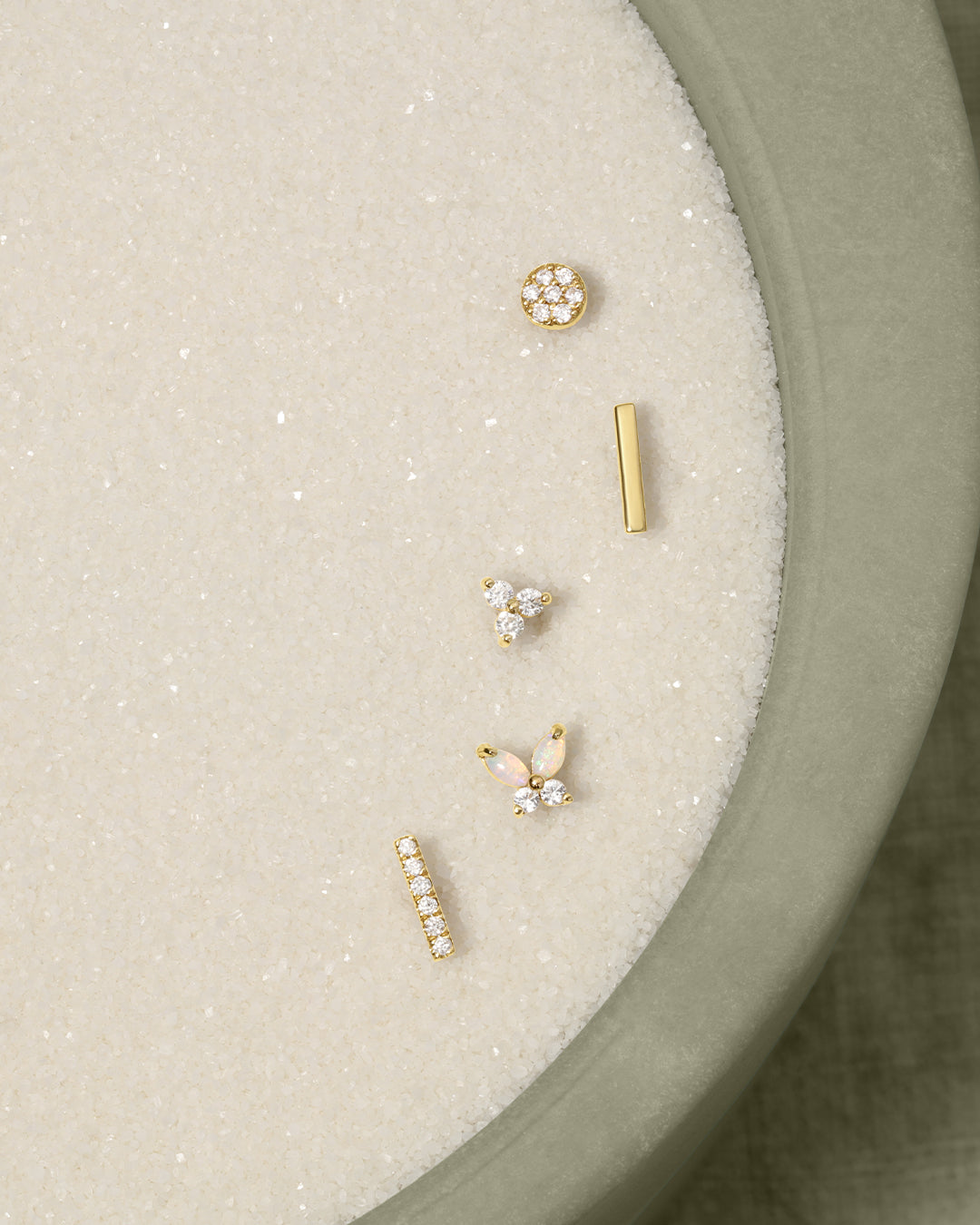 14K Diamond Pavé Single Stud