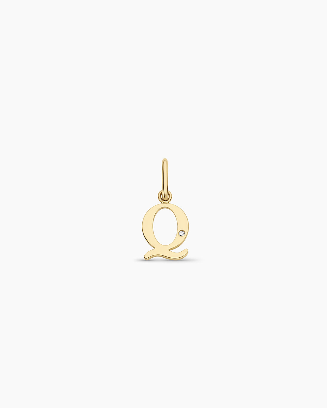 14K Diamond Vintage Alphabet Charm