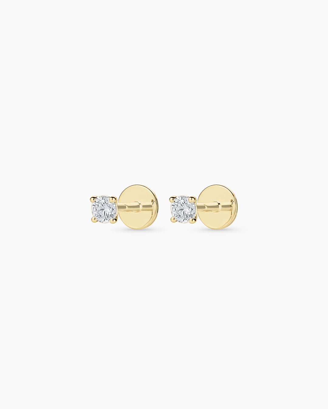 14K Lab Grown Diamond Solitaire Flat Back Studs