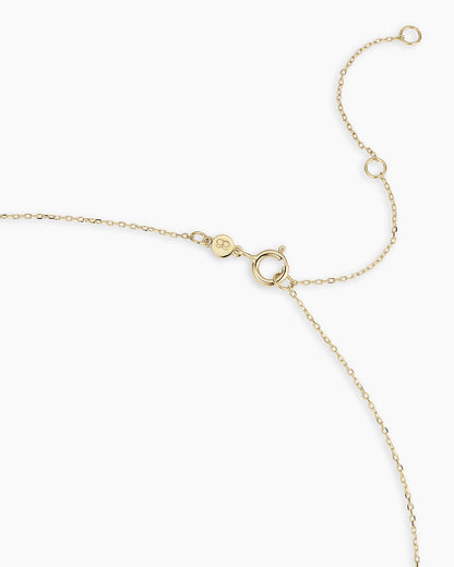 14K Diamond Crescent Charm Necklace