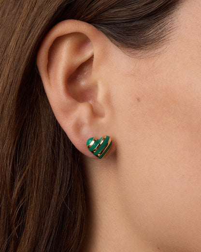 Campbell Enamel Heart Studs