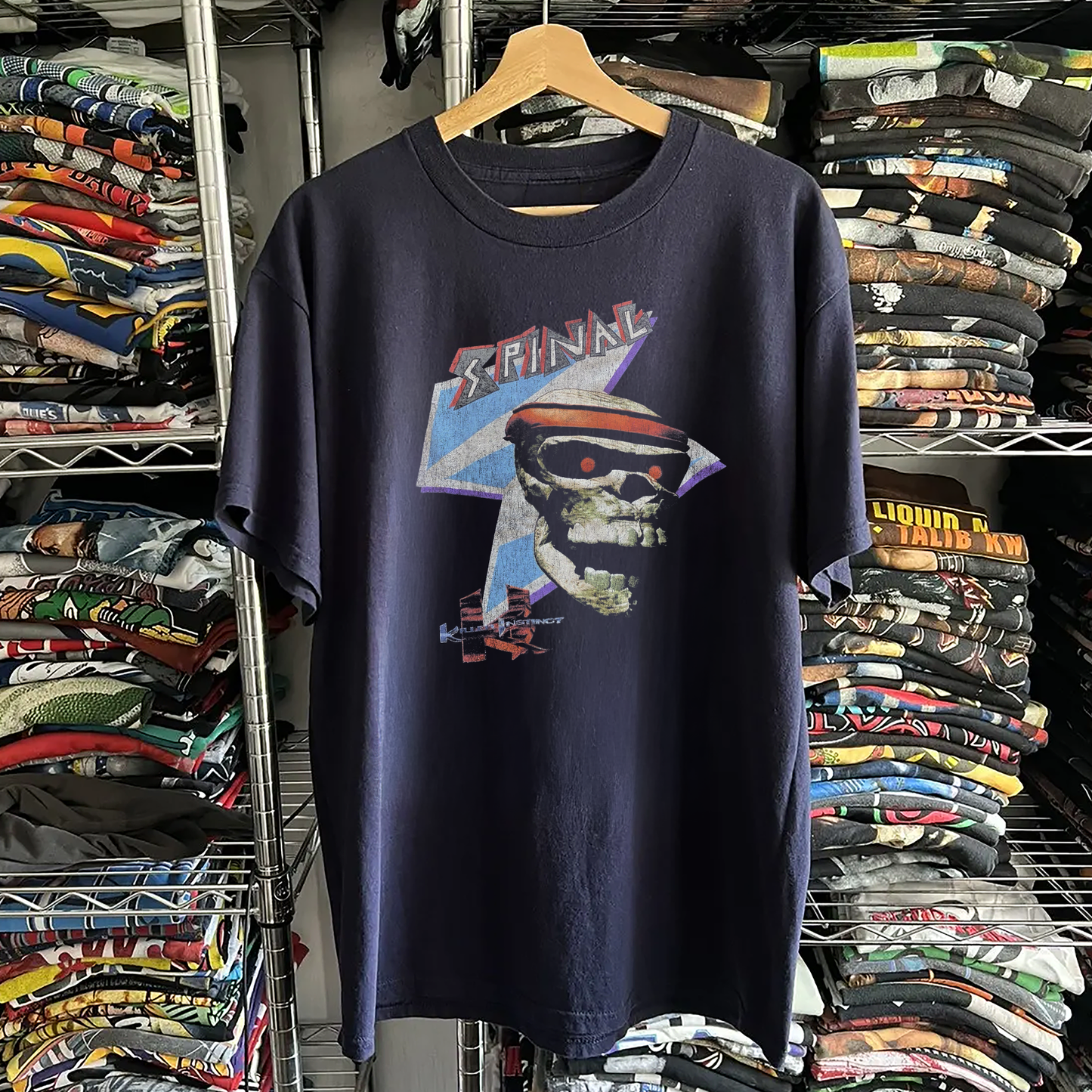 90s Killer Instinct Spinal Washed Navy Tee