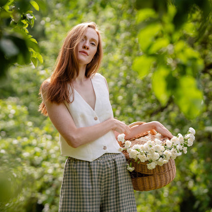 Classic Linen Waistcoat Ava