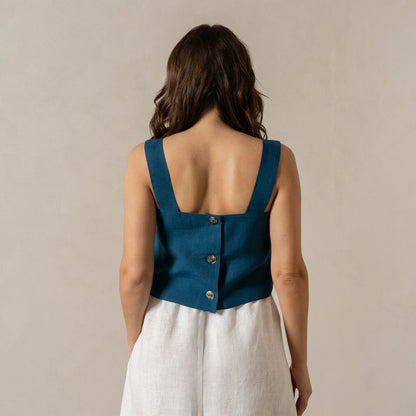 100% Linen Summer Crop Top