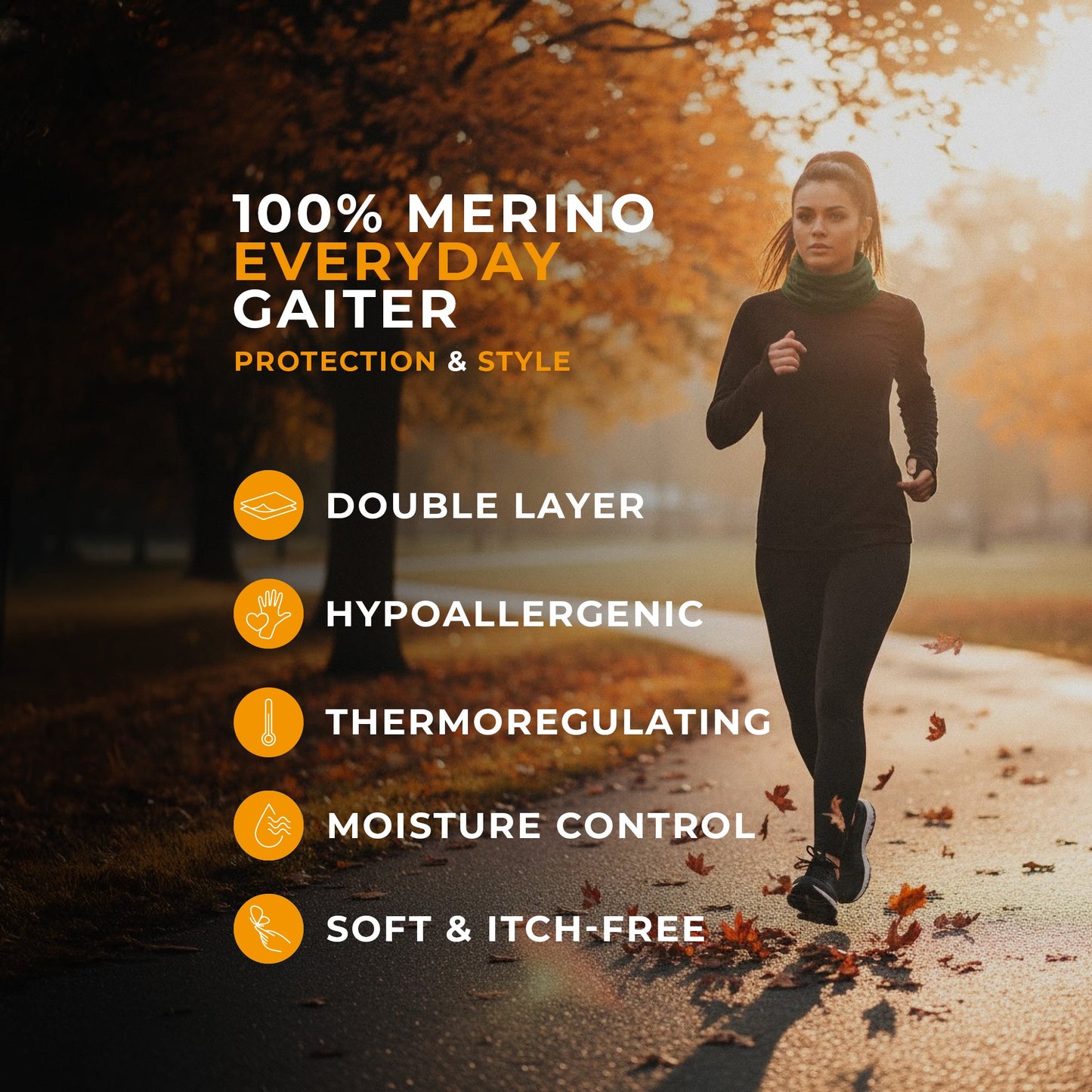 Women's 100% Merino Neck Gaiter Dark Green