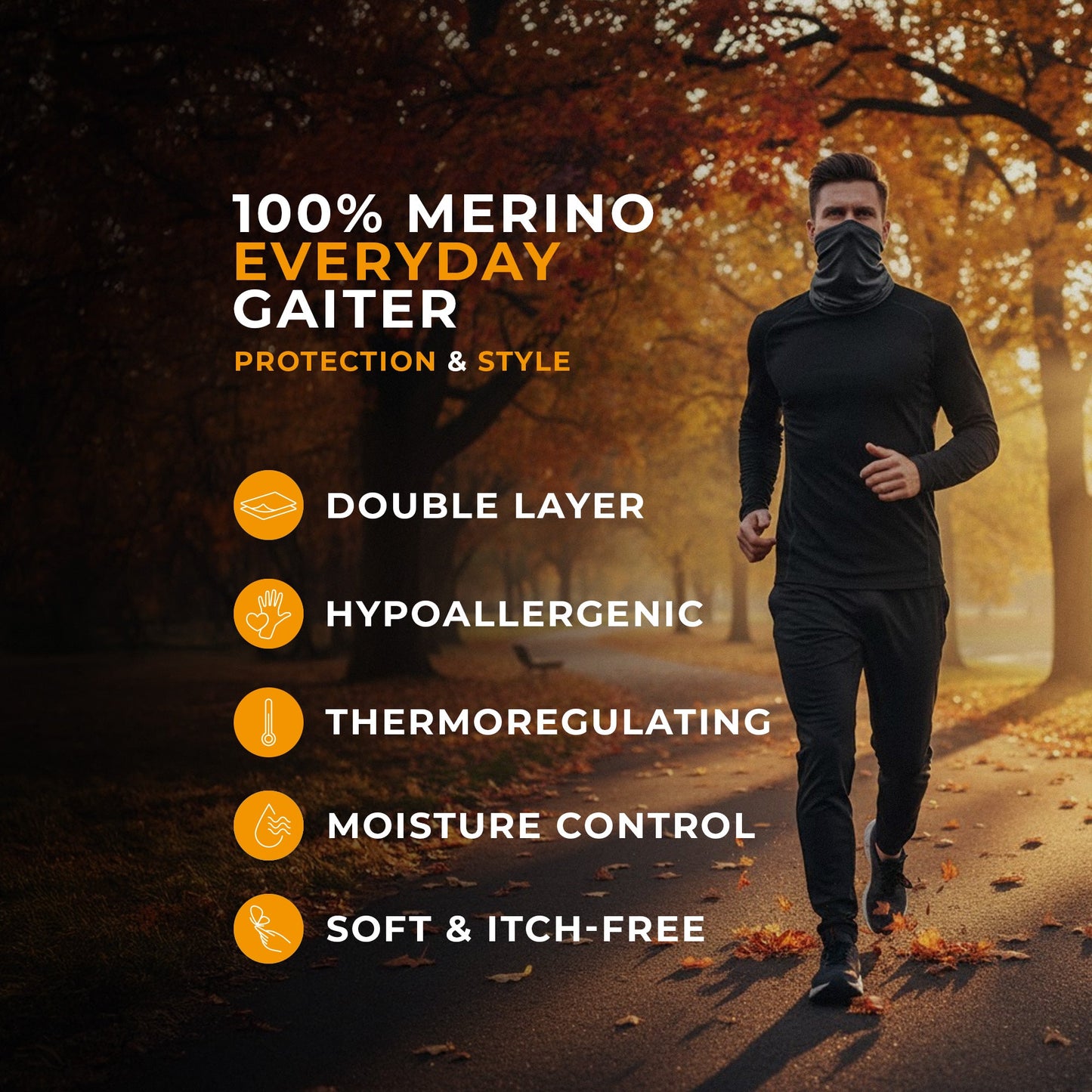 Men's 160gsm Merino Active Neck Gaiter Dark Green