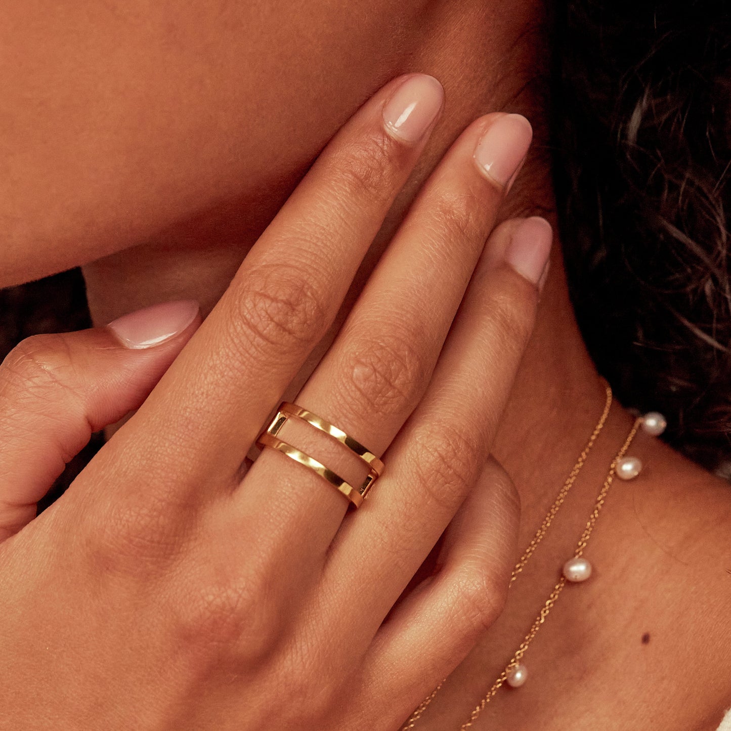 Gold Double Band Ring