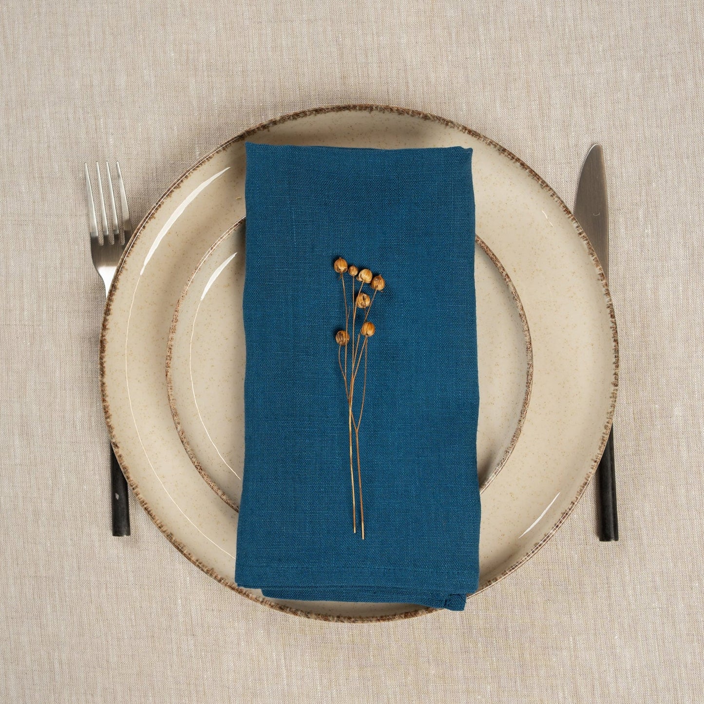 Linen Napkin Stone Green