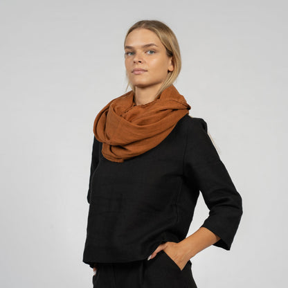 Women's Natural Linen Scarf