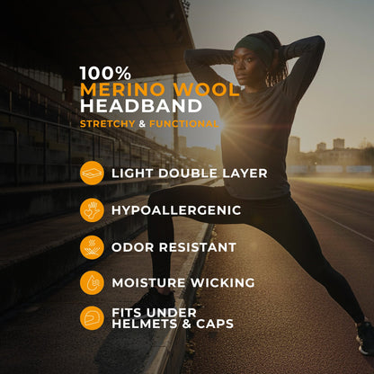 Women's Merino Functional Headband Black