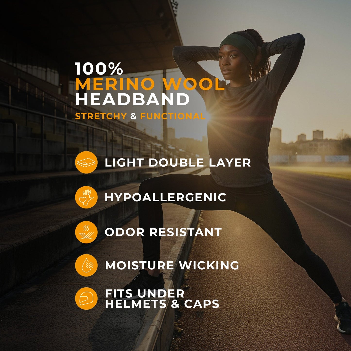 Women's Merino Sport Headband Denim