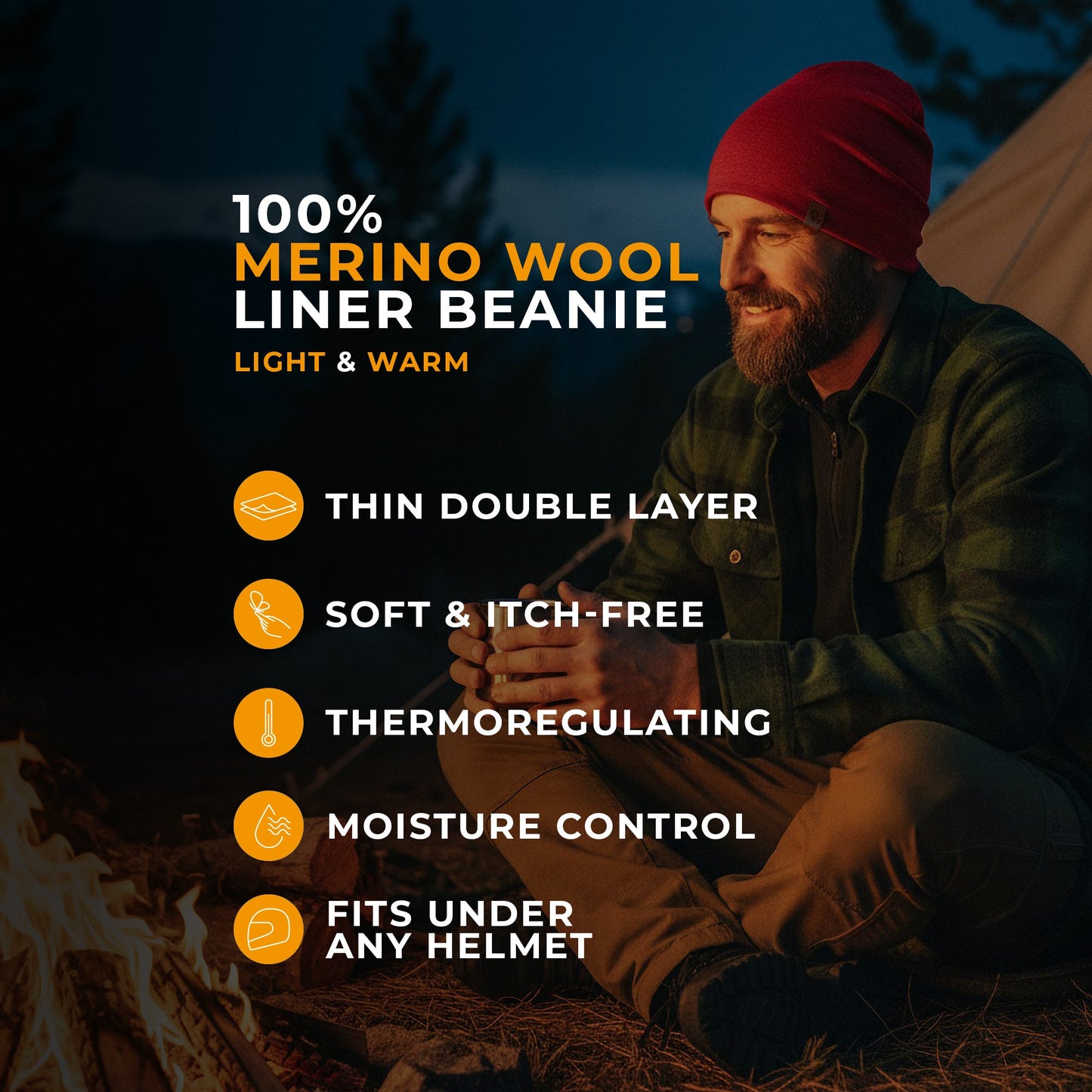 Men's Merino Beanie Yellow