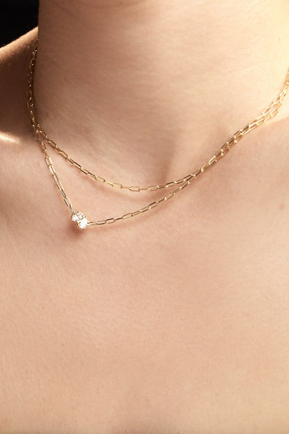 Pear and Oval Diamond Toi Et Moi Necklace | White Gold