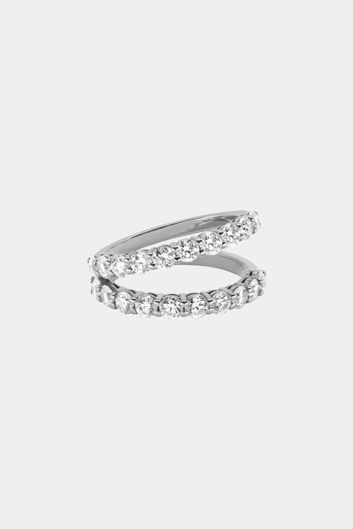 Double Band Georgie Ring | 18K White Gold