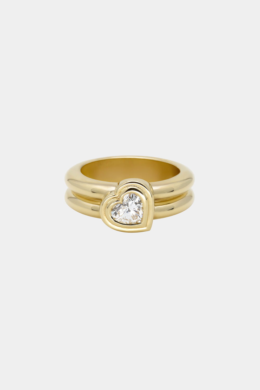 Roma Heart Diamond Ring | 18K Yellow Gold