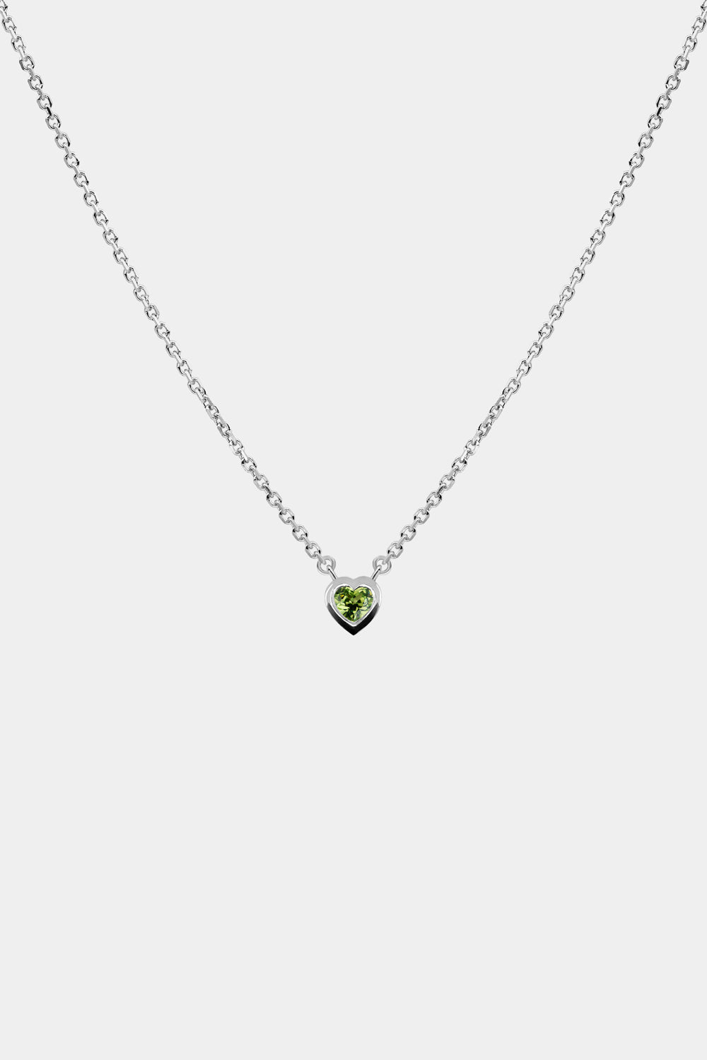 Heart Gemstone Necklace | 9K White Gold
