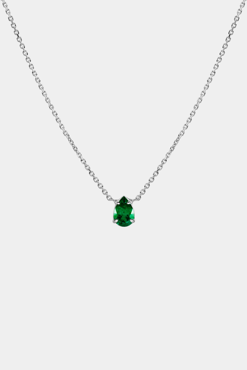Pear Emerald Necklace | 18K Gold