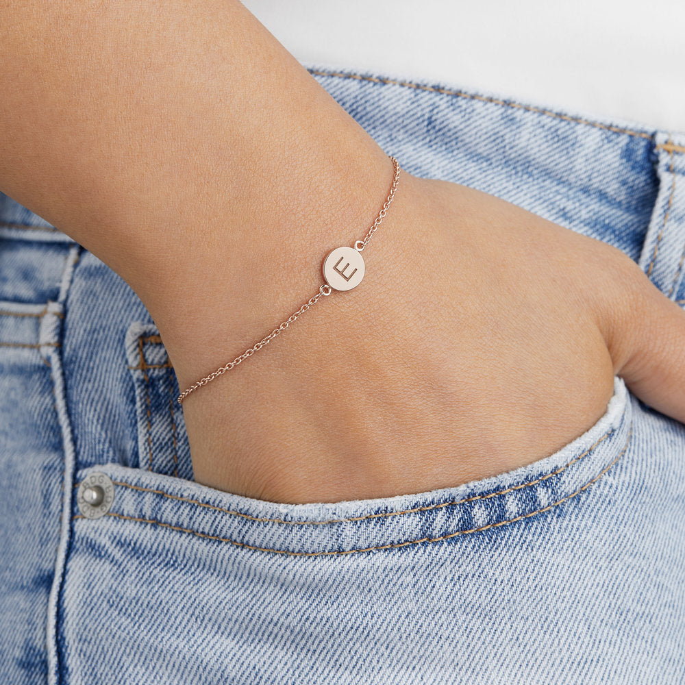 Gold Personalised Disc Bracelet