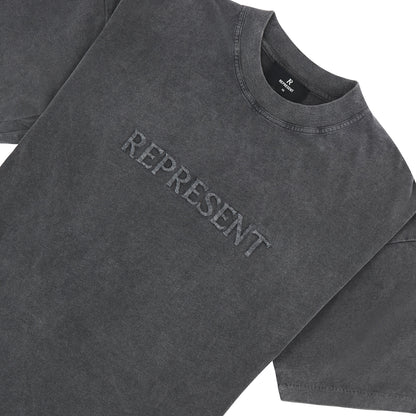 Embroidered Serif Tee | Vintage Grey