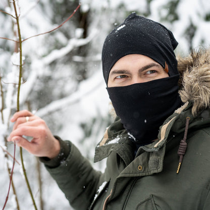 Men's Merino Beanie & Gaiter 2-Piece Black