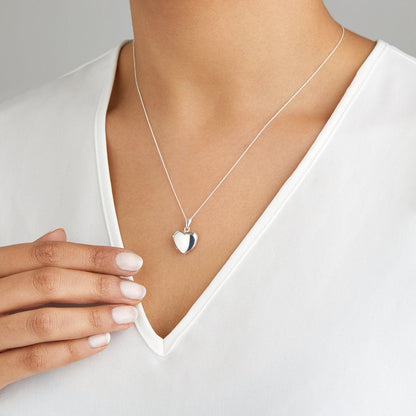 Silver Small Heart Locket Necklace