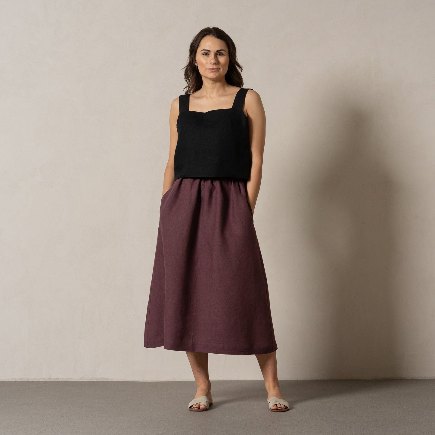 100% Linen Vacation Crop Top