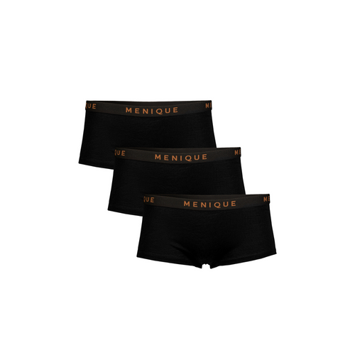 Women's Merino Boxer Shorts Black 3-Pack