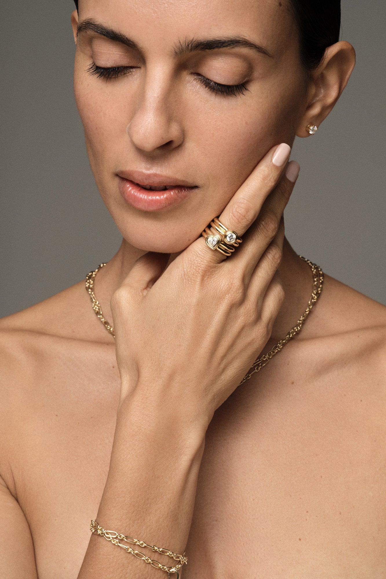Roma Heart Diamond Ring | 18K Yellow Gold