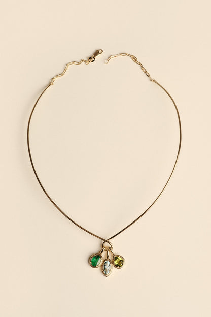 Roma Oval Gemstone Pendant | Yellow Gold
